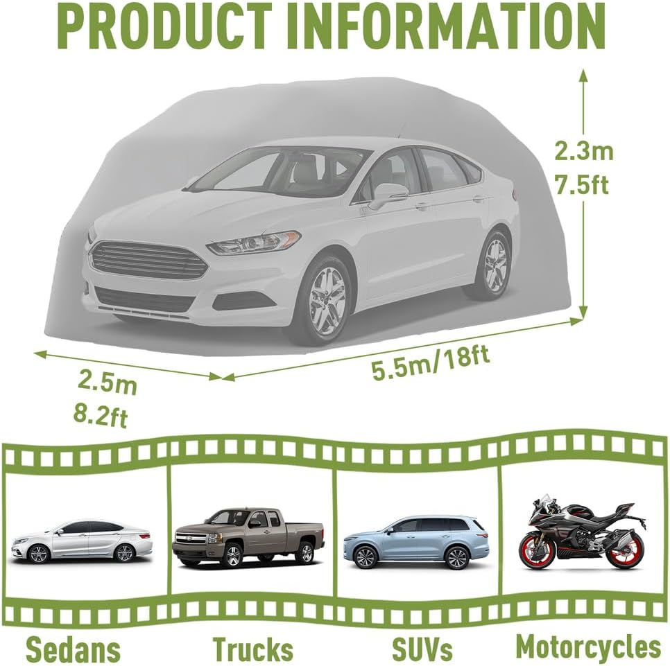 Portable Car Canopy For Full Outdoor Protection