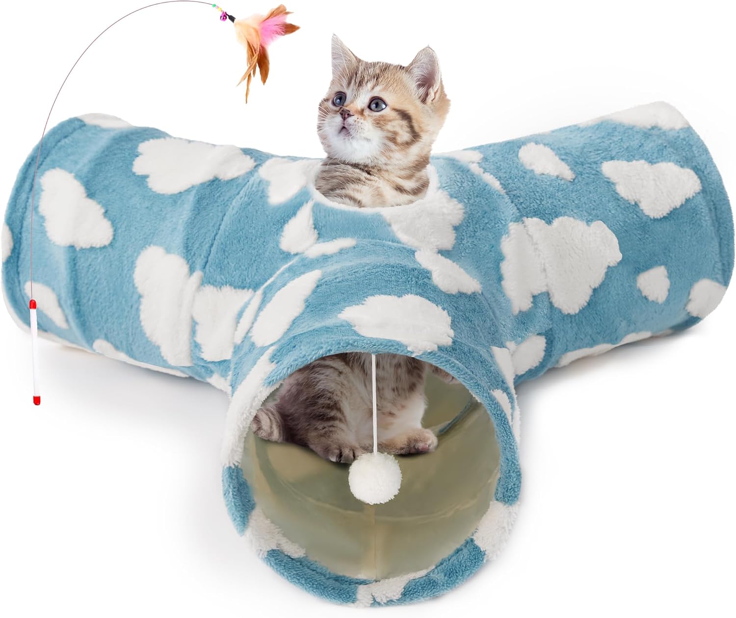 Pet Cat Tunnel Tube Toys 3 Way Collapsible