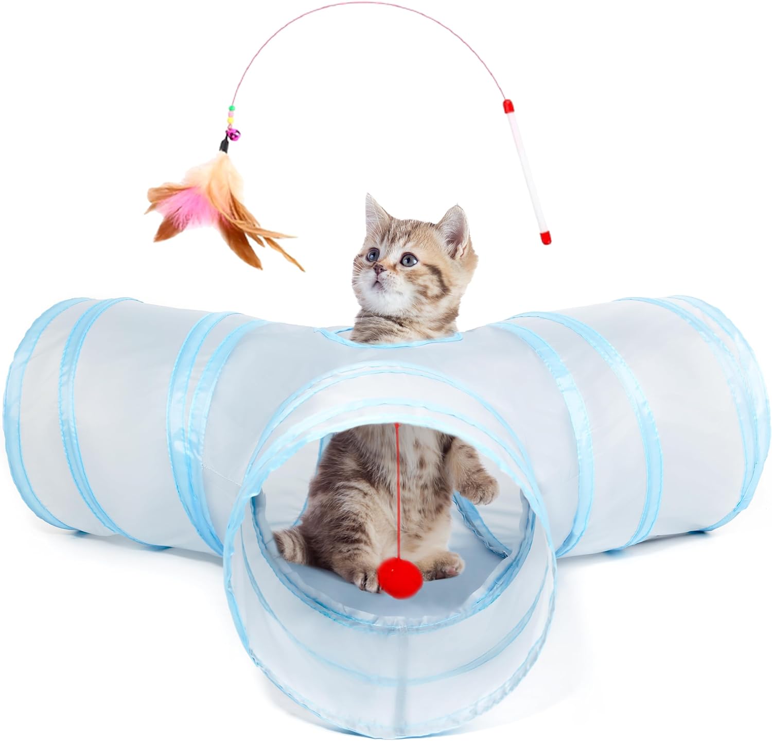 Pet Cat Tunnel Tube Toys 3 Way Collapsible
