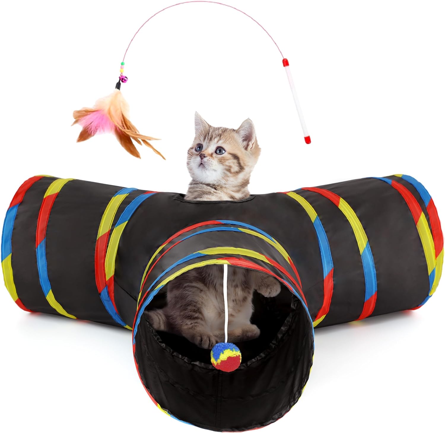 Pet Cat Tunnel Tube Toys 3 Way Collapsible