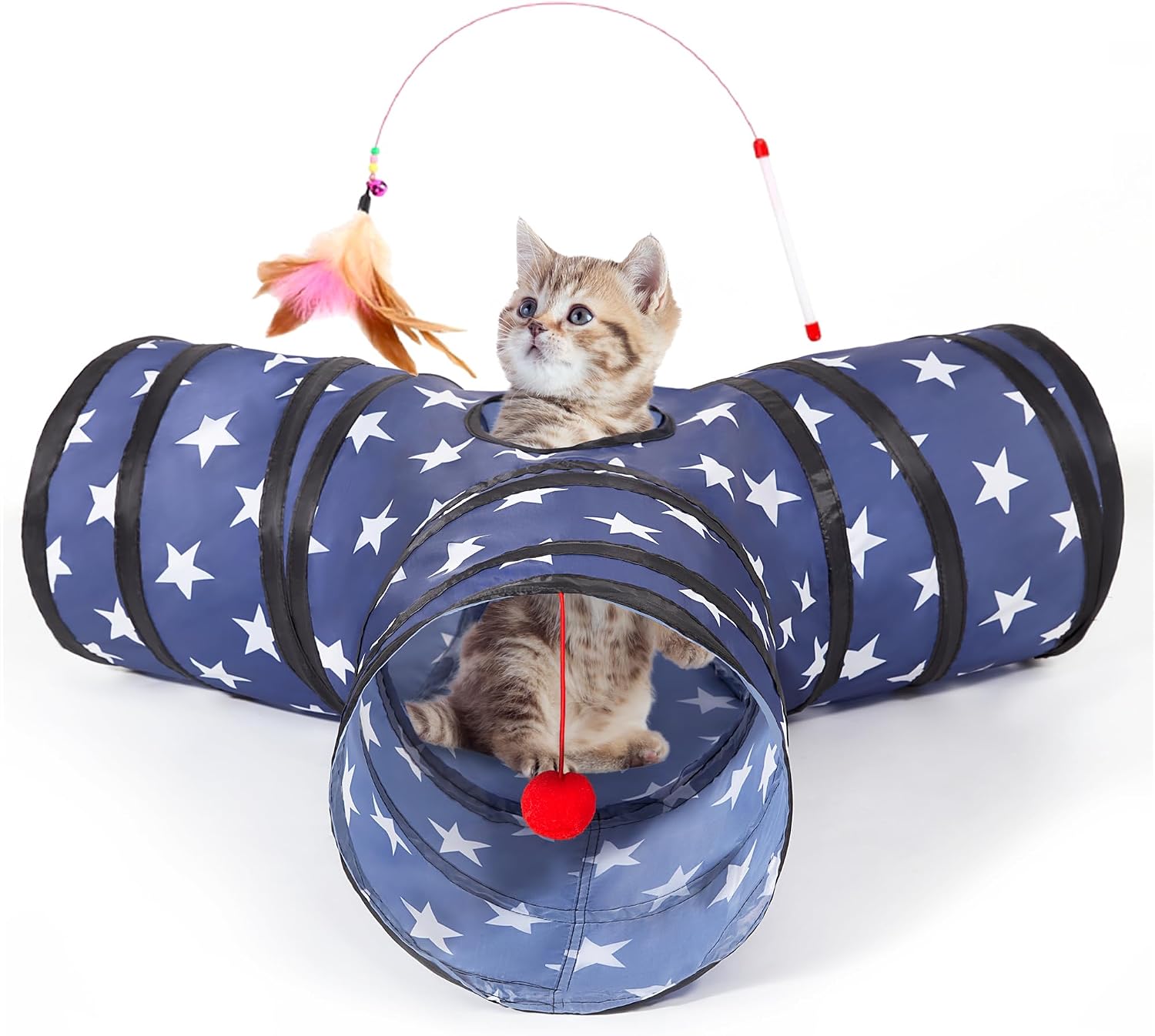 Pet Cat Tunnel Tube Toys 3 Way Collapsible