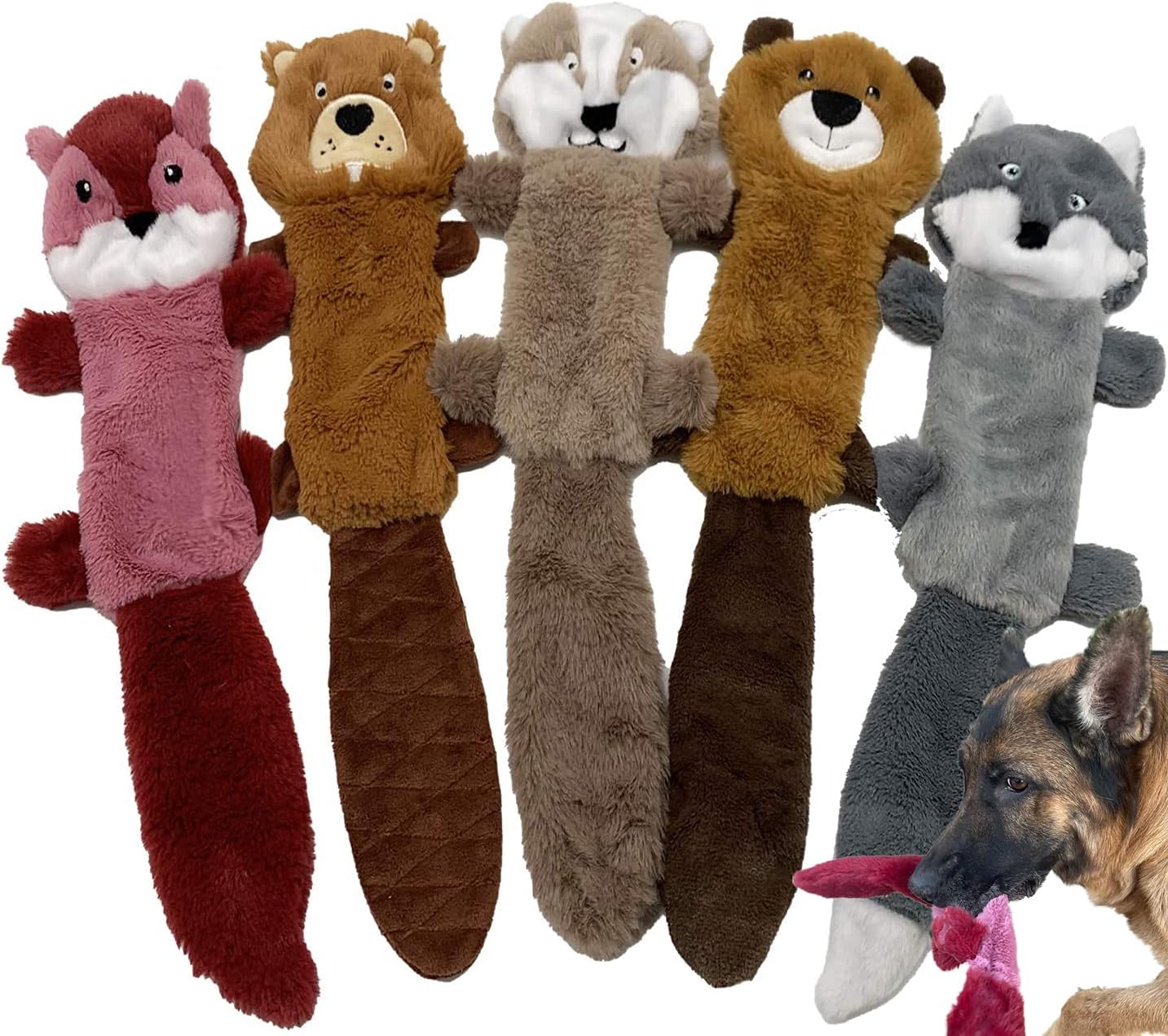 Jalousie 5 Pack Stuffingless Dog Crinkle Paper Toys Dog Toy Dog w/Durable Liner No Stuffing Dog Toy - Dog Toys for Pets Dogs No Stuffing Dog Crinkle Sound Toy for Medium Large Dogs