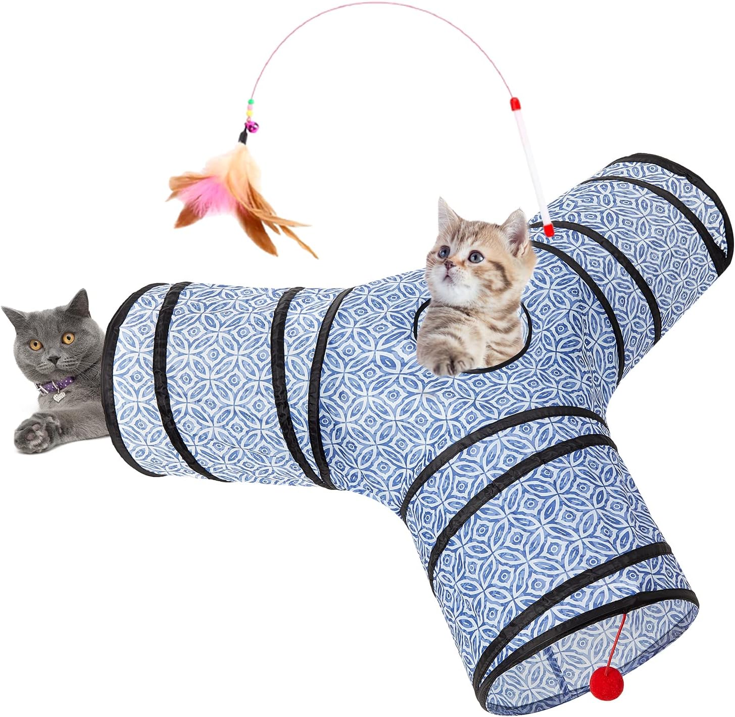 Pet Cat Tunnel Tube Toys 3 Way Collapsible