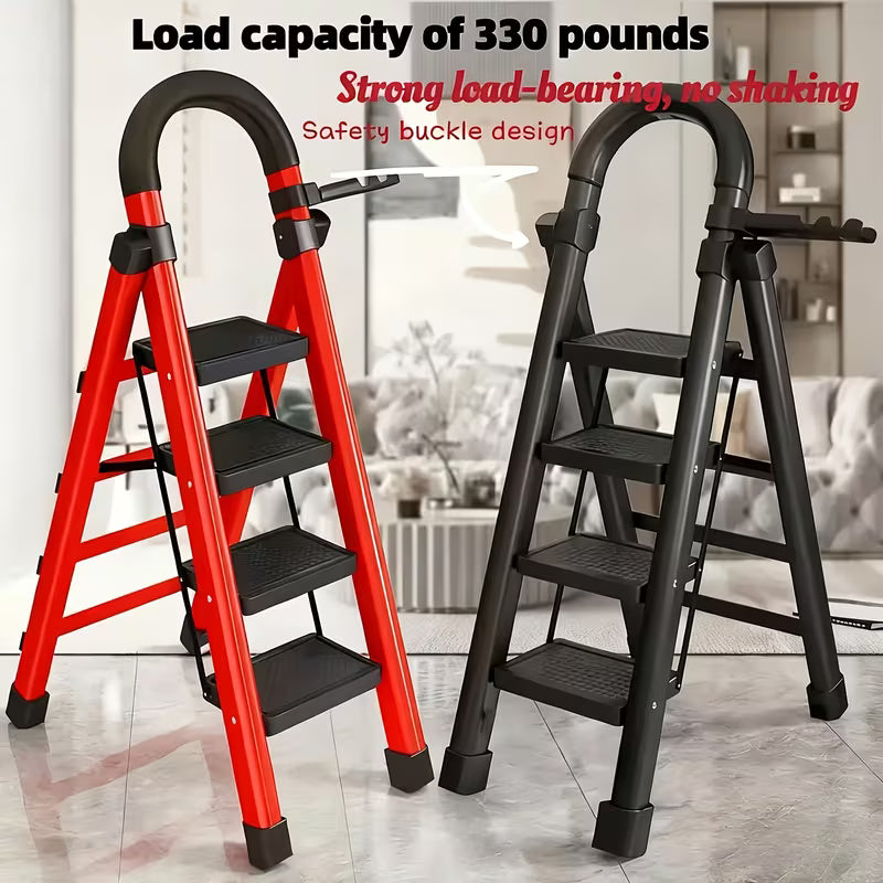2/3/4/5-Step Ladder, Lightweight Folding Stool With Extra-Wide Anti-Slip Steps